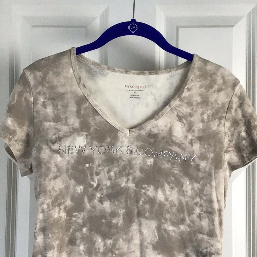 New York & Company Tie Dye Bling T-shirt